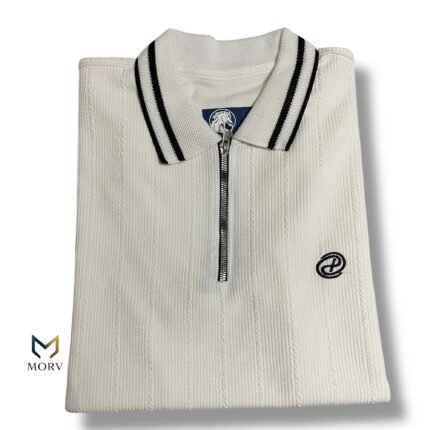 Essential White Zip Polo