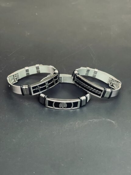 Stainless Steel Mesh Bracelet Set – 3 Pieces